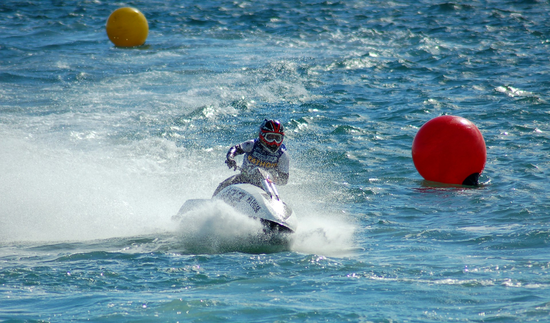 a person riding a jet ski