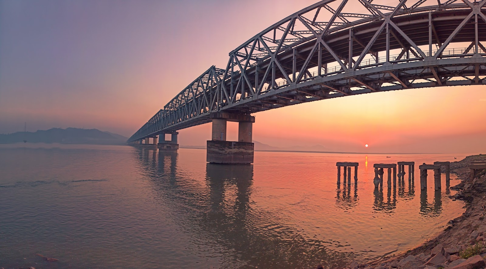 Golden Hour Of  Jogighopa Bridge